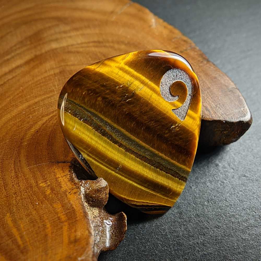 Hand-Carved Tiger Eye Plectrum