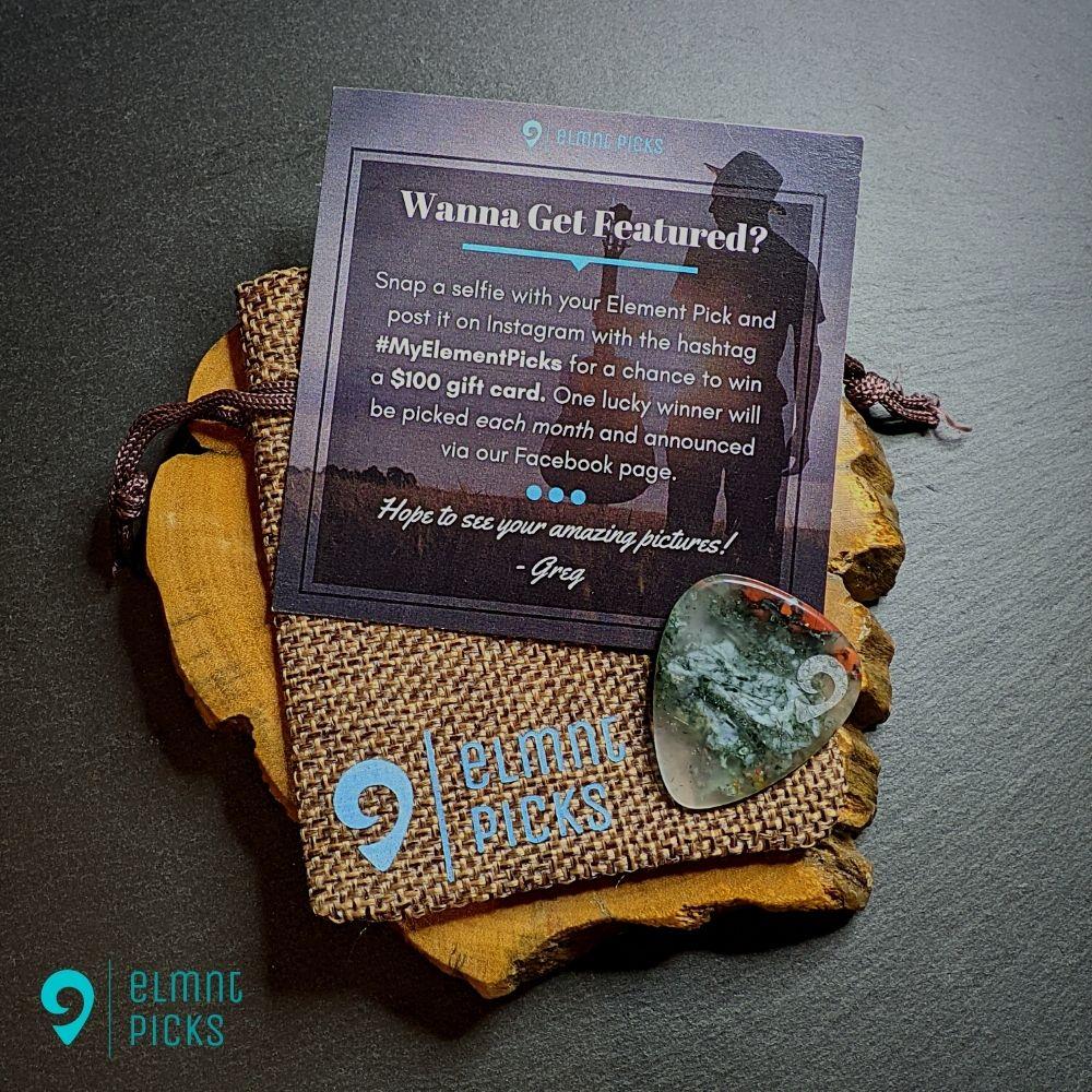 Hand-Carved Bloodstone Plectrum