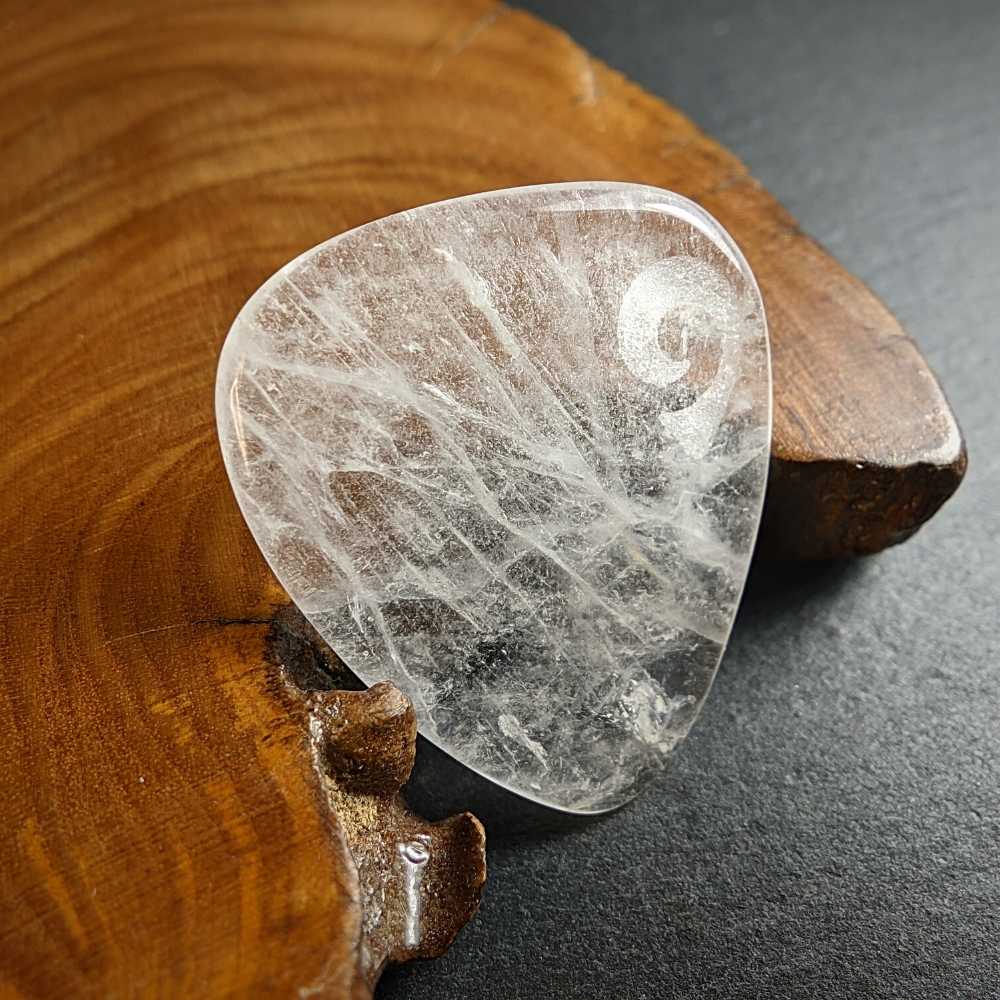 Hand-Carved Clear Quartz Plectrum