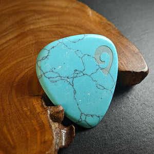 Hand-Carved Turquoise Howlite Plectrum
