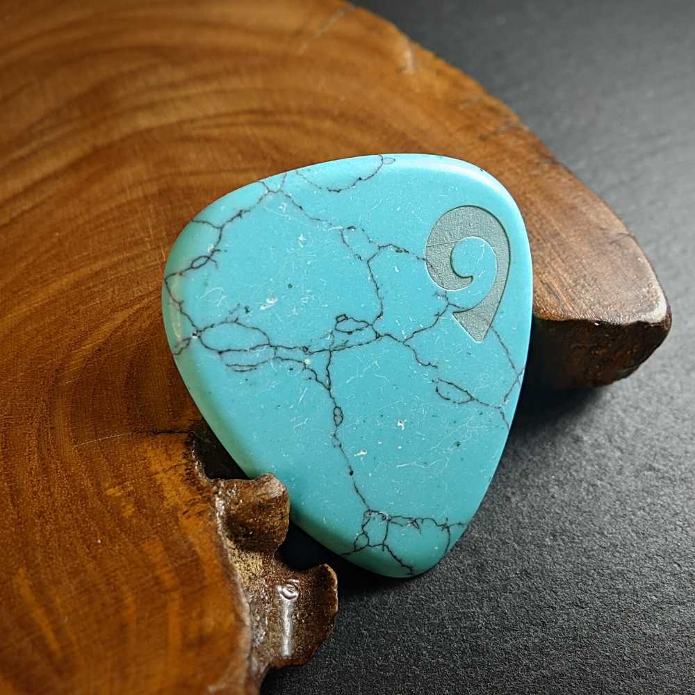 Hand-Carved Turquoise Howlite Plectrum