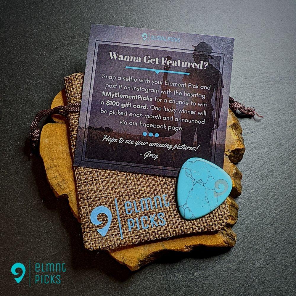 Hand-Carved Turquoise Howlite Plectrum