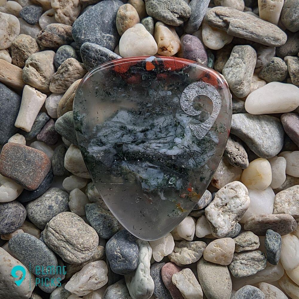 Hand-Carved Bloodstone Plectrum