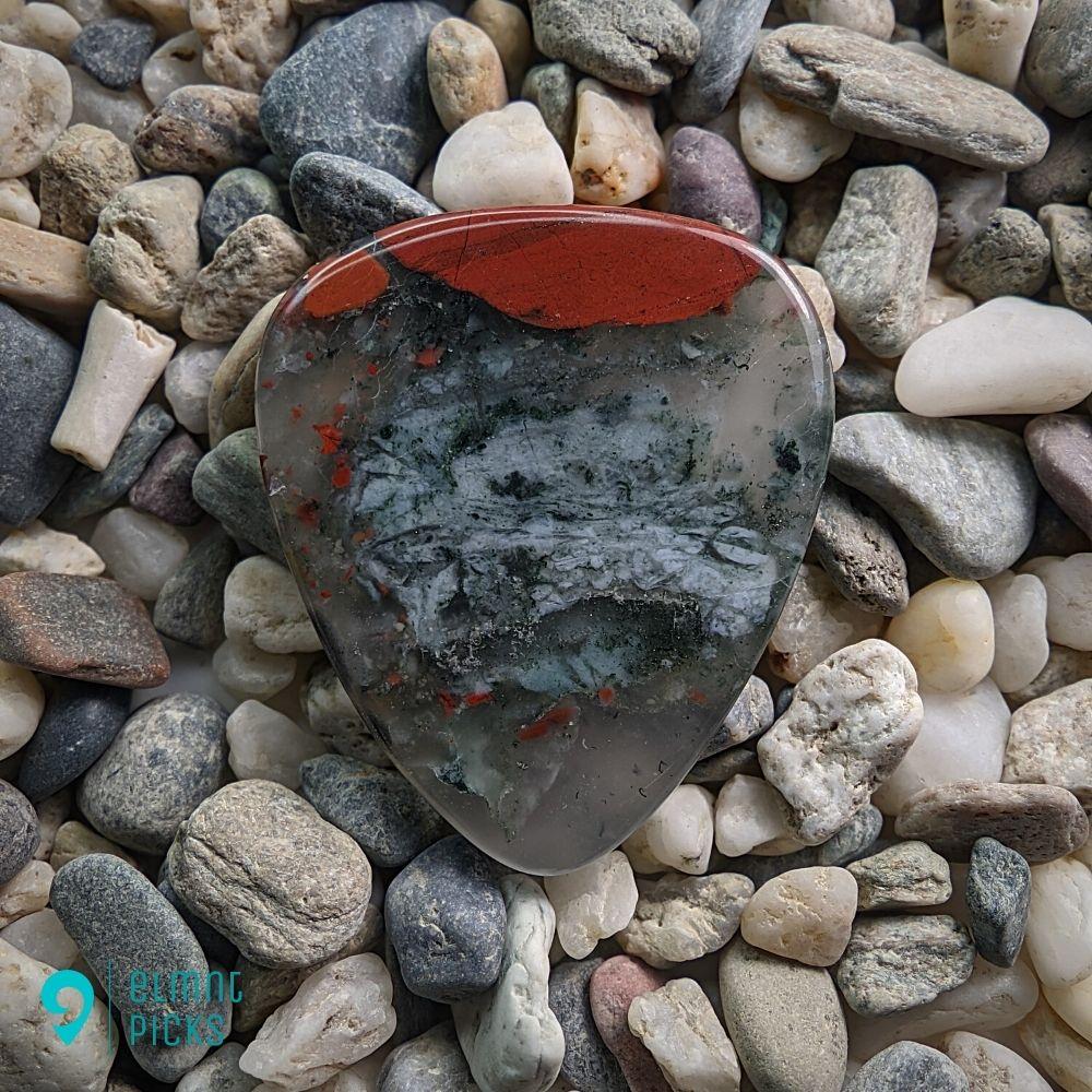 Hand-Carved Bloodstone Plectrum