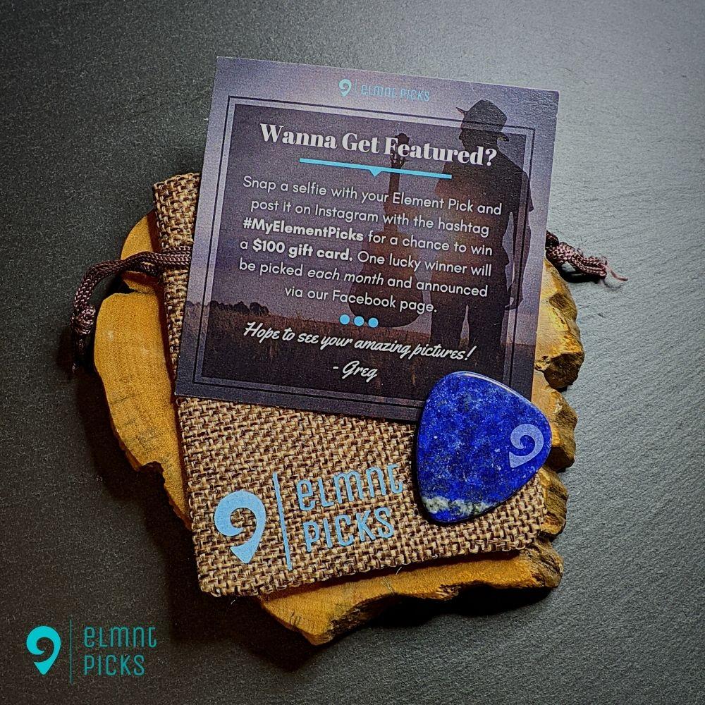 Hand-Carved Lapis Lazuli Plectrum