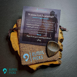 Hand-Crafted Black Chacate Wood Plectrum