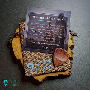 Hand-Crafted Bubinga Wood Plectrum