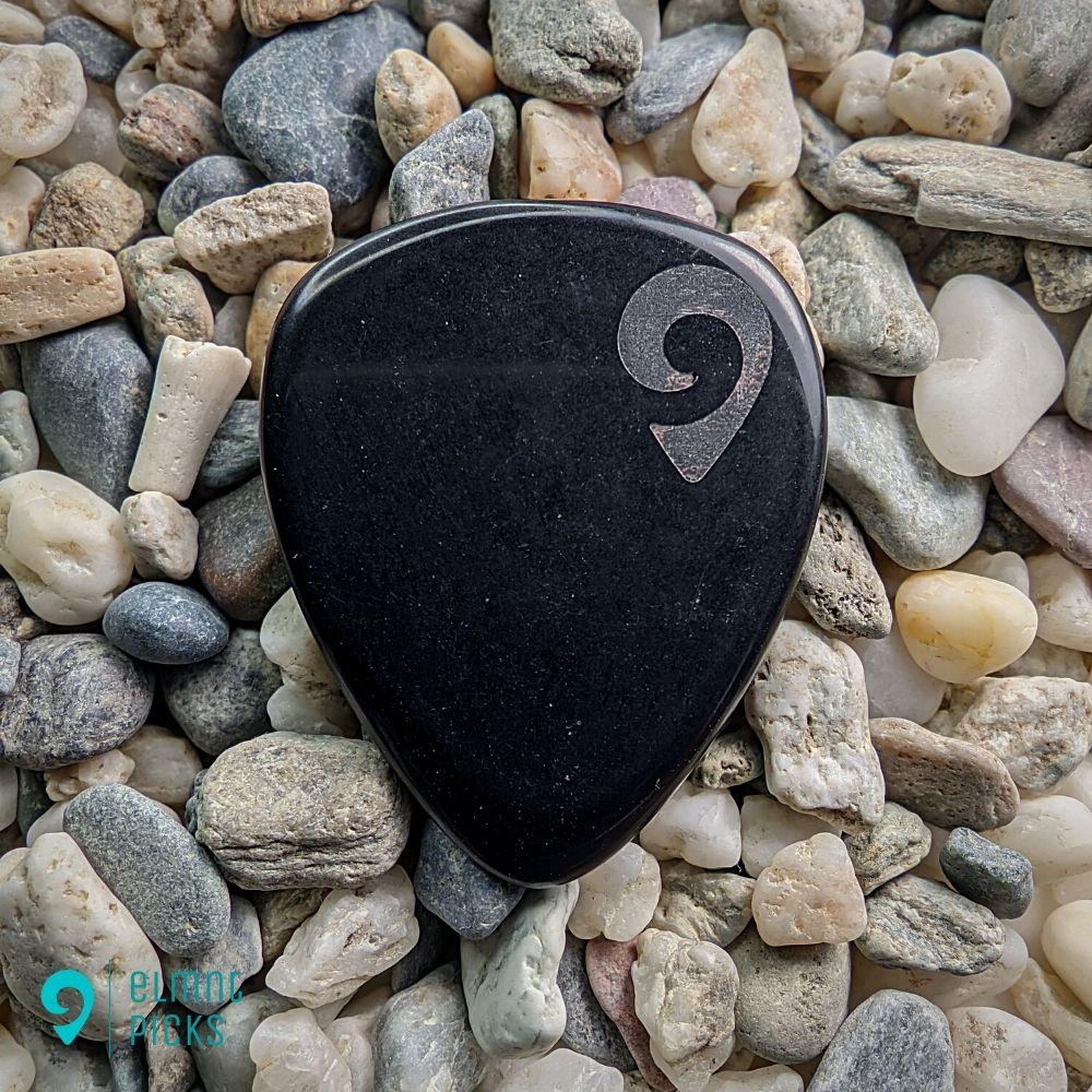 Hand-Carved Black Obsidian Plectrum