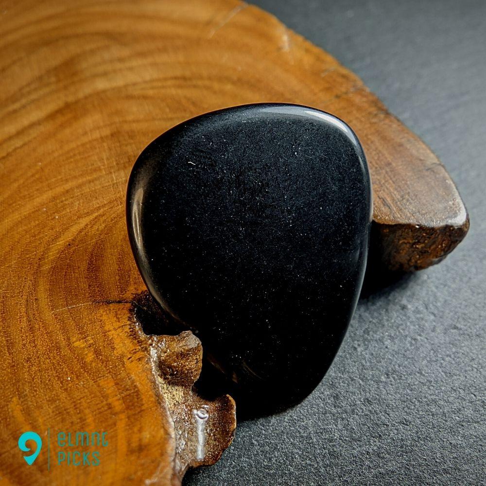 Hand-Carved Black Obsidian Plectrum