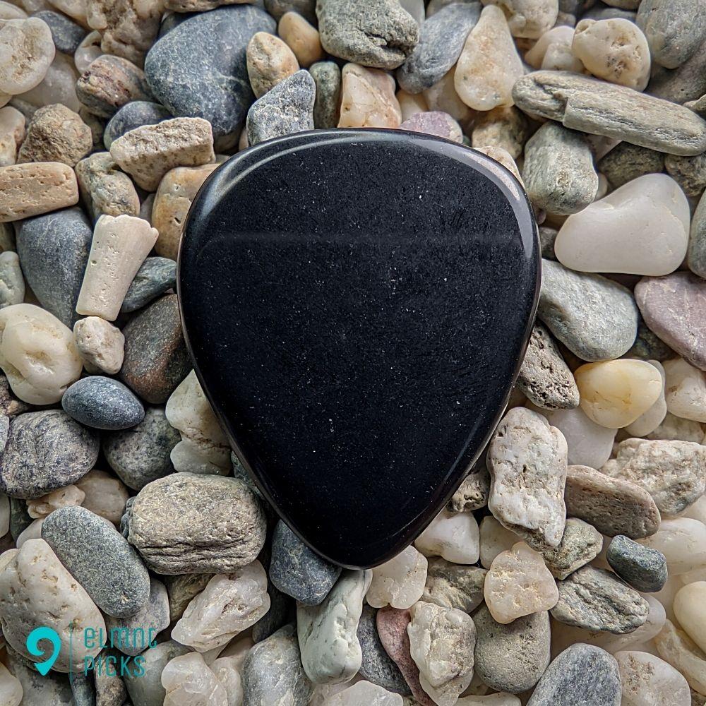 Hand-Carved Black Obsidian Plectrum