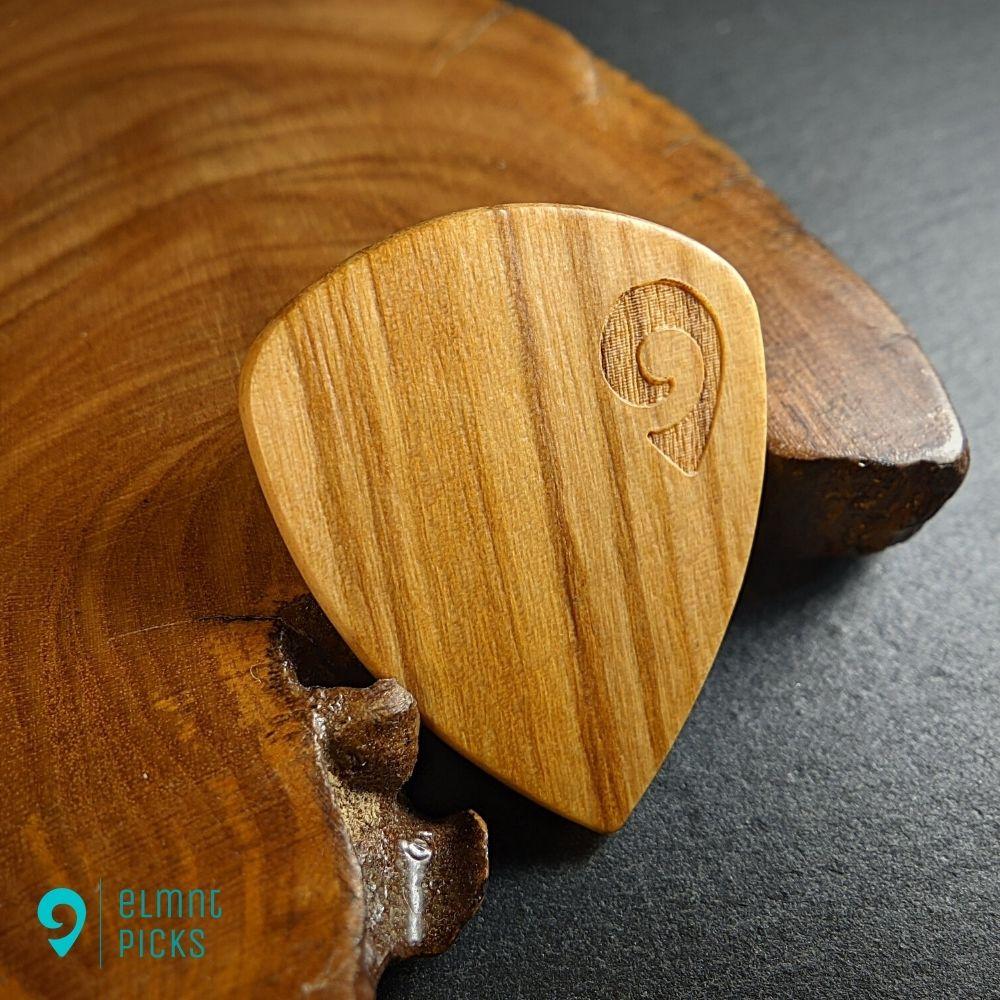 Hand-Crafted Olive Wood Plectrum