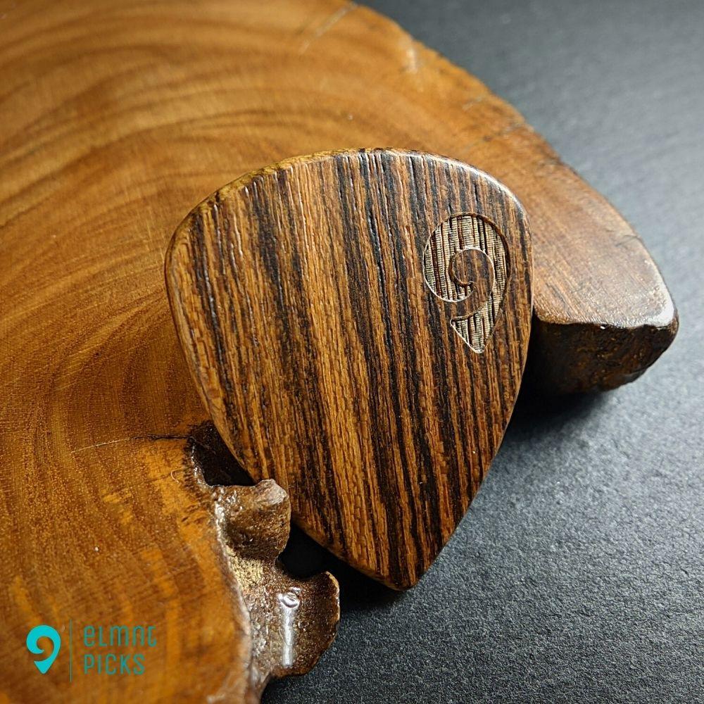 Hand-Crafted Black Palm Wood Plectrum