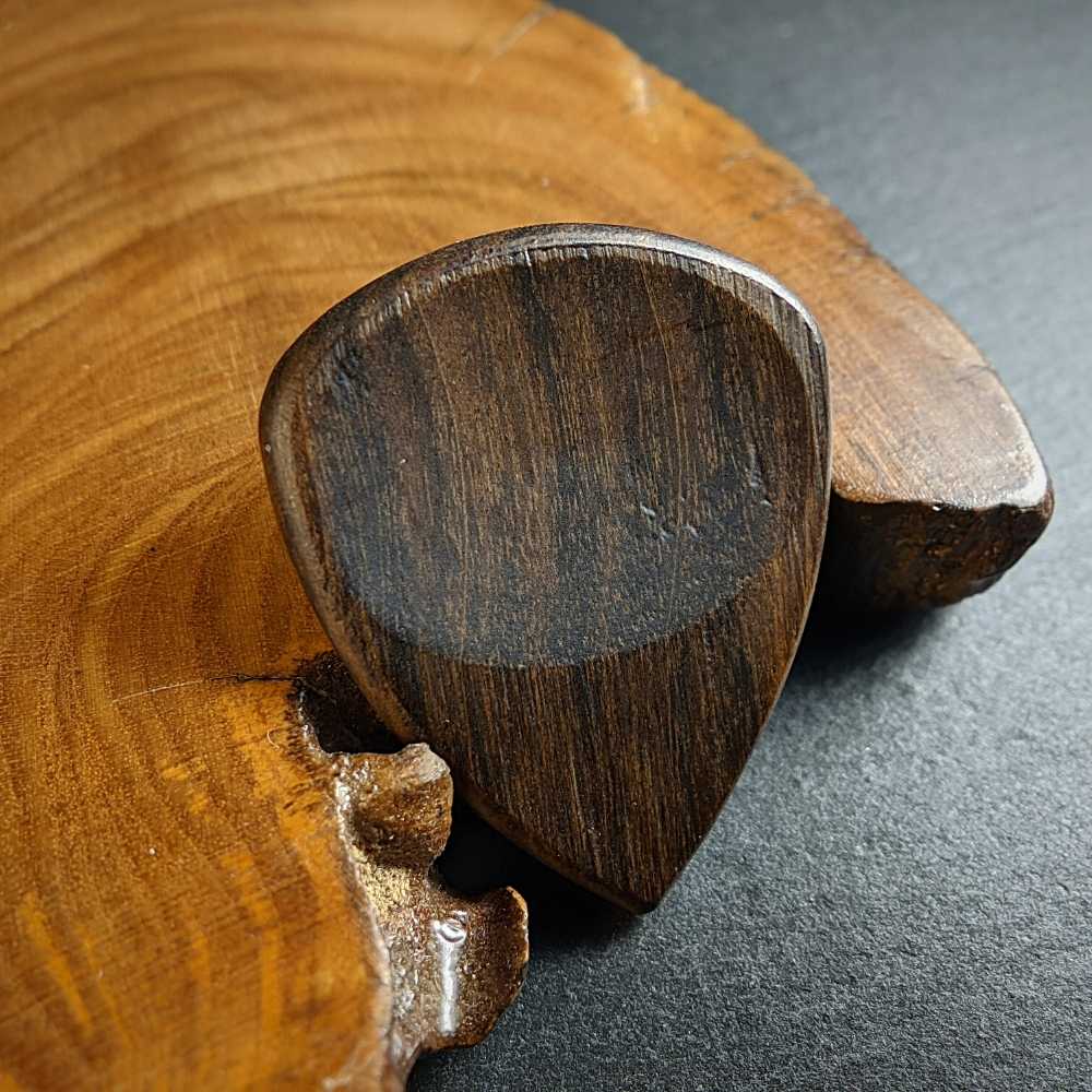 Hand-Crafted Black Chacate Wood Plectrum