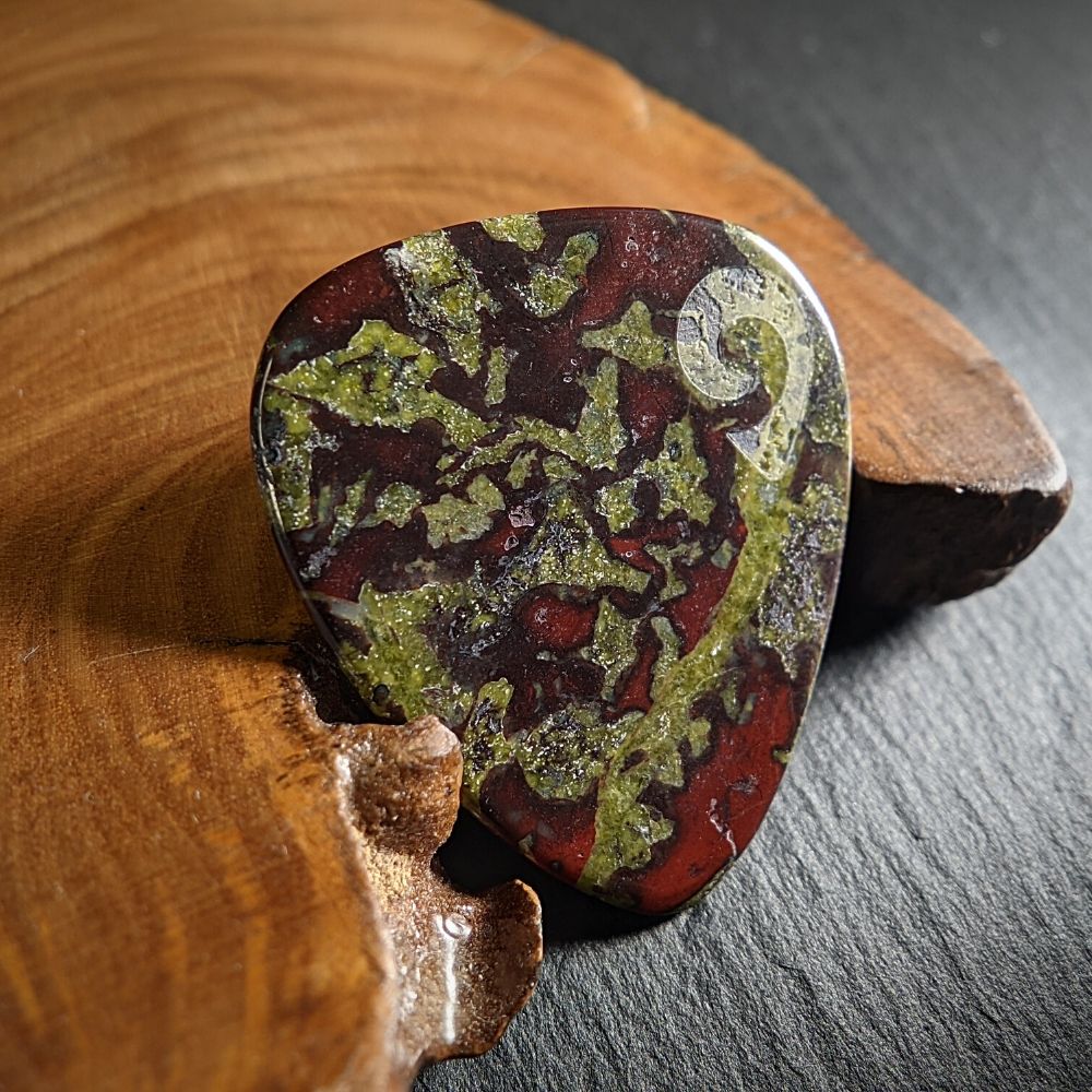 Hand-Carved Dragon Blood Jasper Plectrum