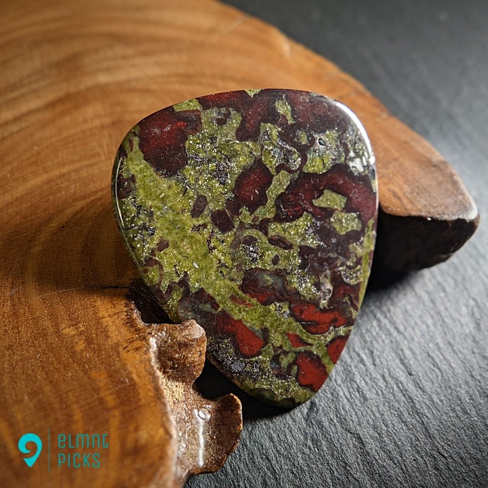 Hand-Carved Dragon Blood Jasper Plectrum