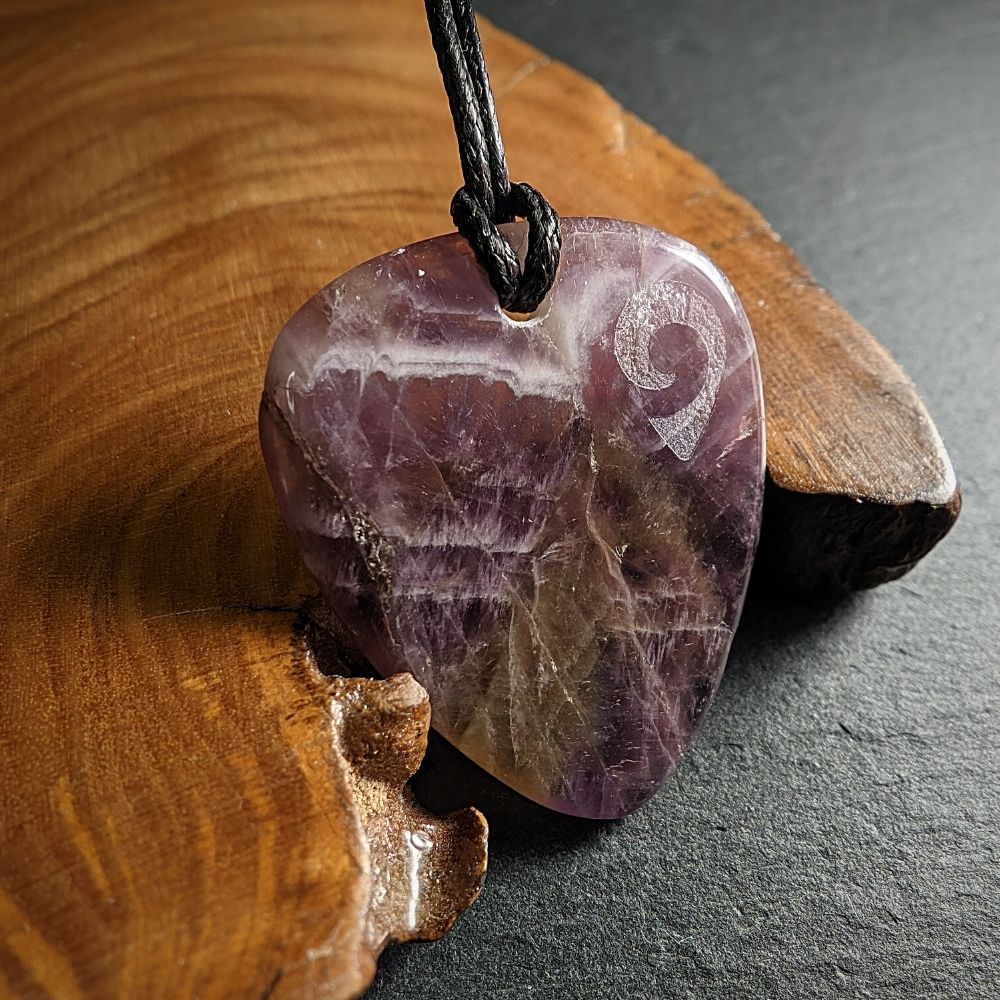 Amethyst Guitar Pick Necklace | Handmade Crystal Plectrum