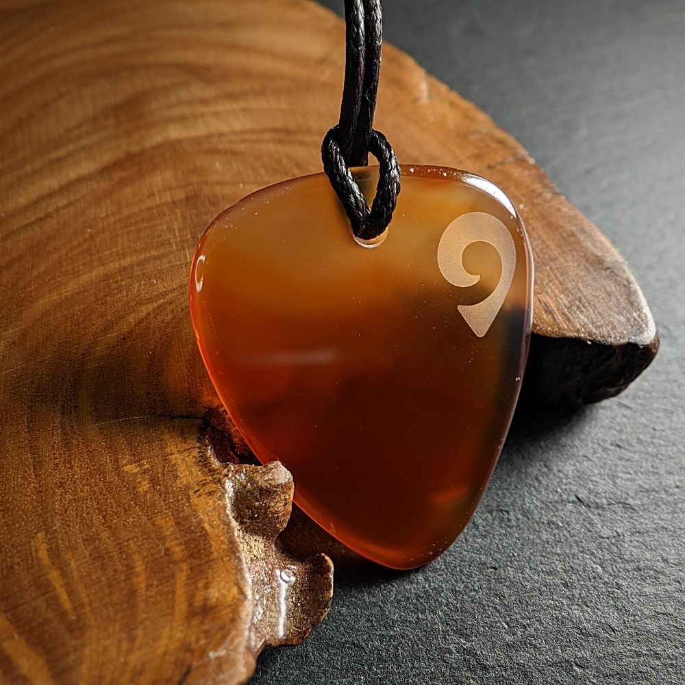 Hand-Carved Carnelian Plectrum