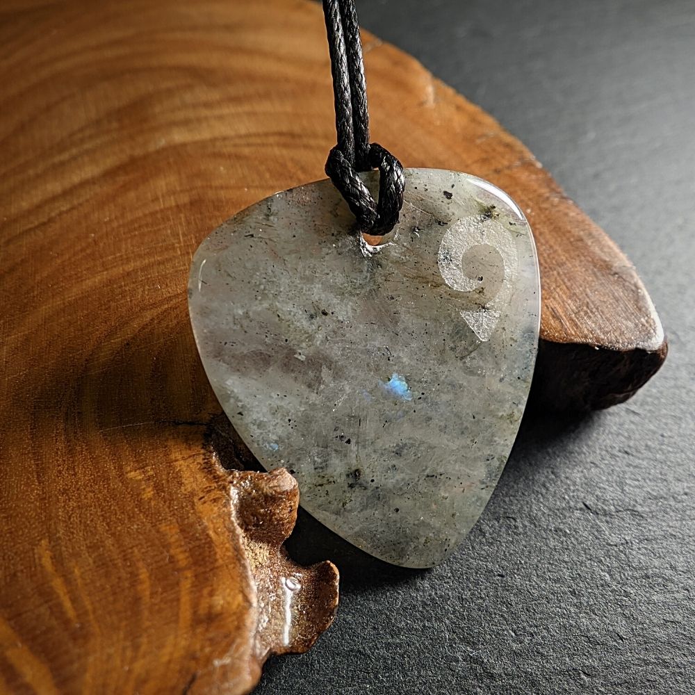 Hand-Carved Labradorite Plectrum