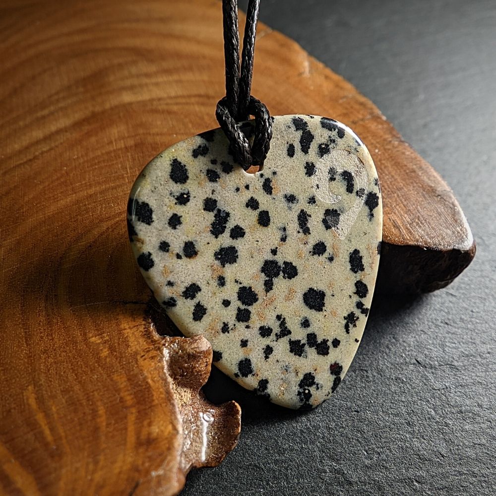 Hand-Carved Dalmatian Jasper Plectrum