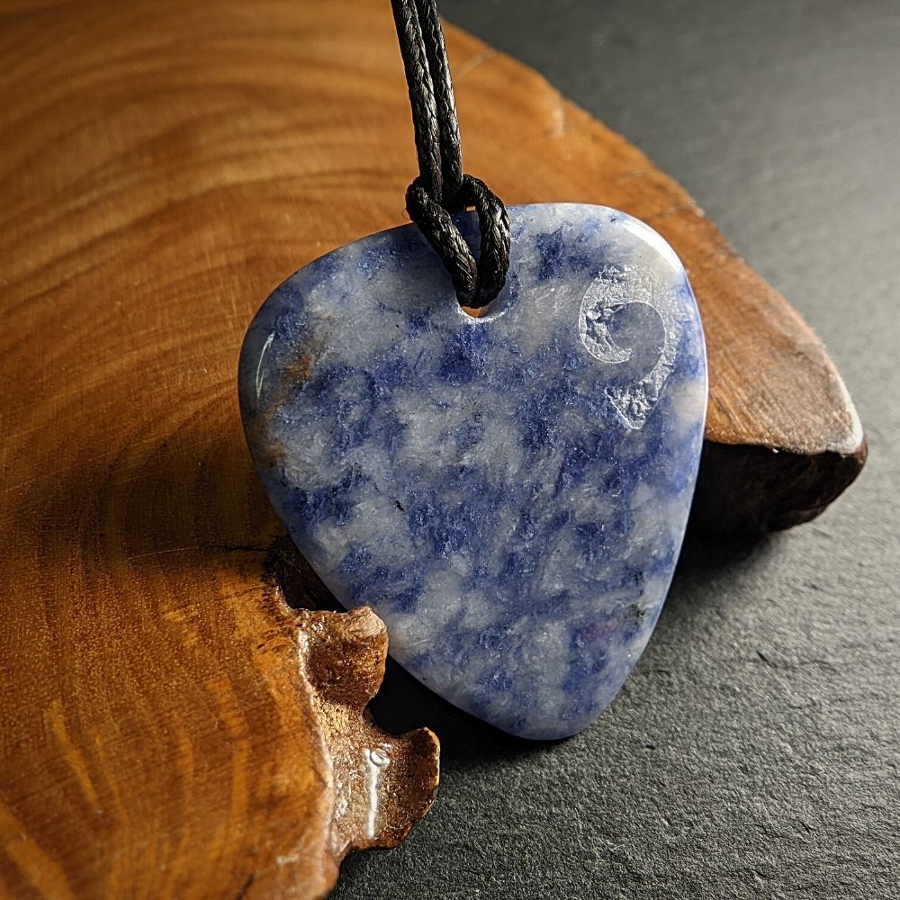 Hand-Carved Denim Lapis Plectrum