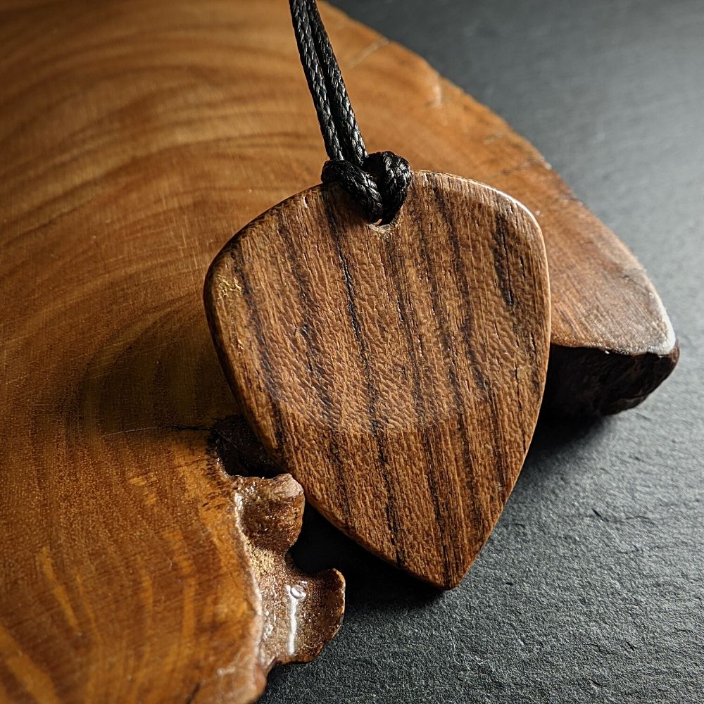 Hand-Crafted Black Palm Wood Plectrum