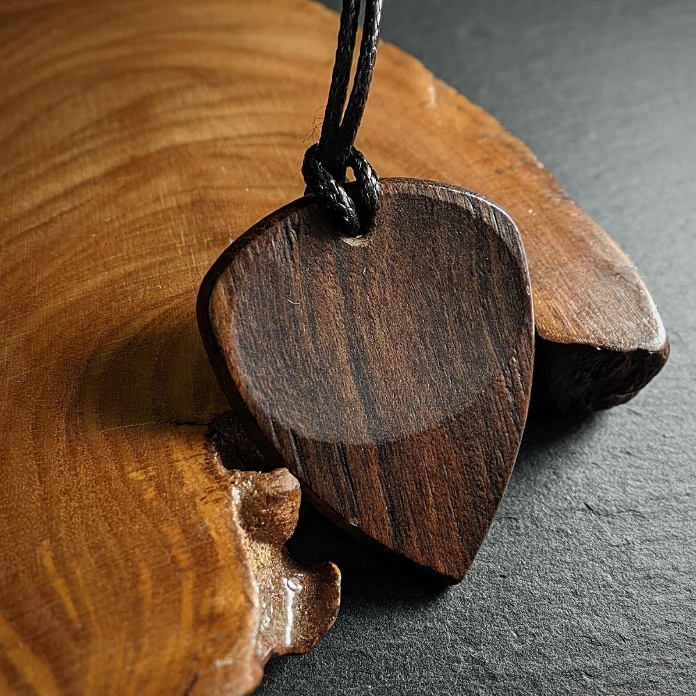 Hand-Crafted Black Chacate Wood Plectrum