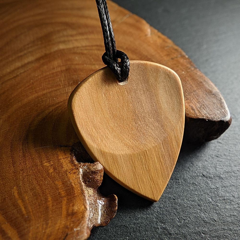 Hand-Crafted Olive Wood Plectrum